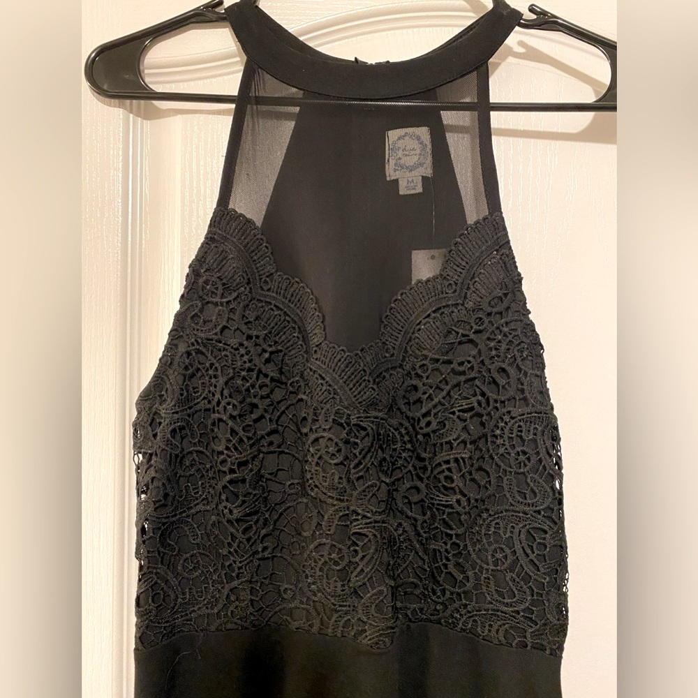 Blue Rain- halter black dress